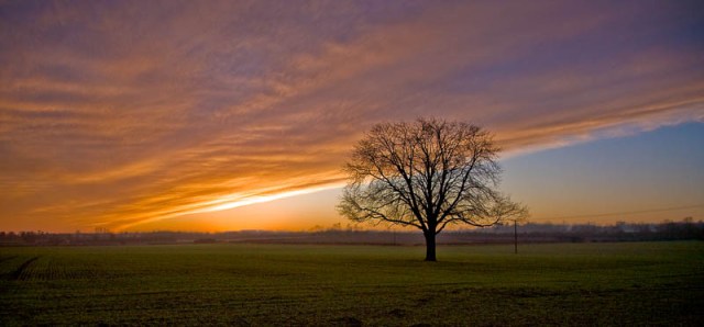 Sunset over Park and Ride - Enderby