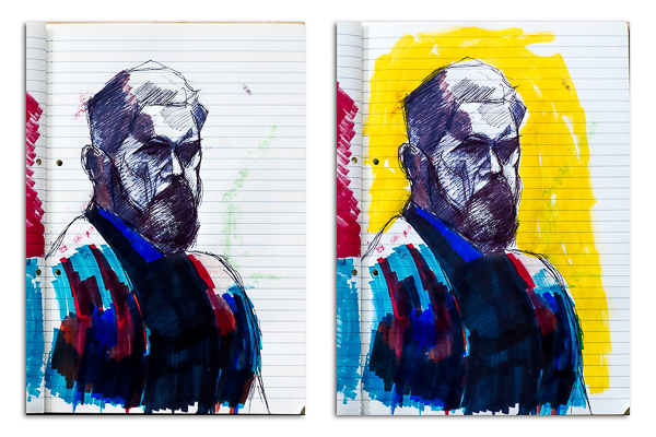 Ink Portrait - drawing - Combined