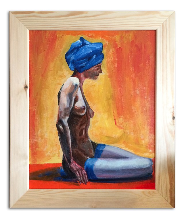 Girl in Blue Turbin in Frame
