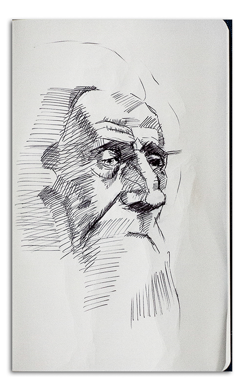 Old Man LIne Drawing