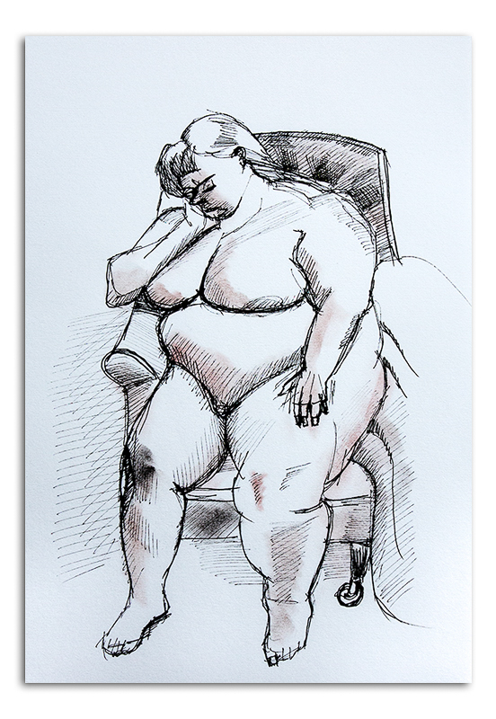 Sitting Nude After Freud