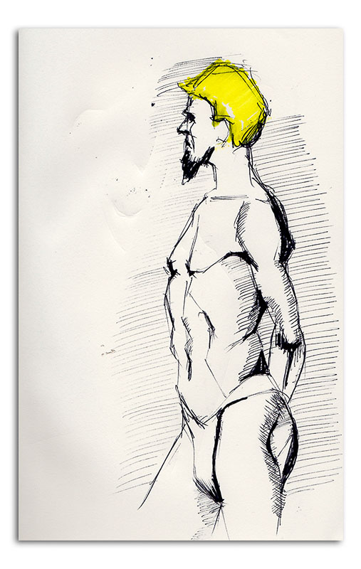 Male study with yellow hair