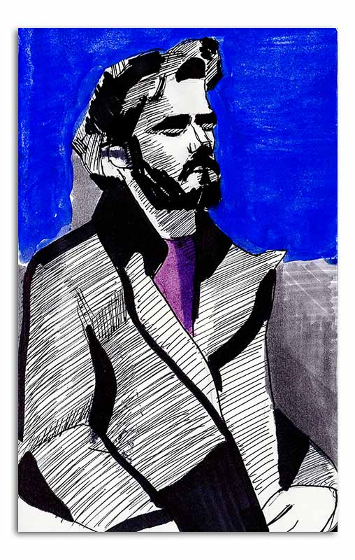 Man with Blue Background