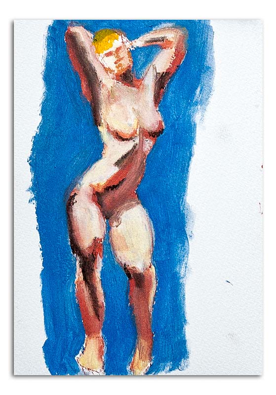 Nude Woman in oil pastels