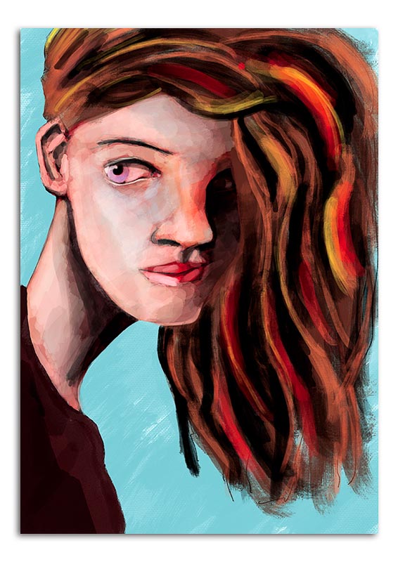 Gifrl with the long red hair